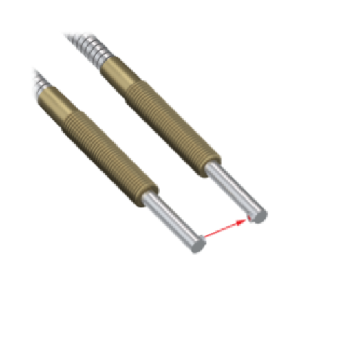 Glass Fiber Opposed Mode0.91 m long, 2.29 dia. Bundle, Stainless Steel Sheath, 5/16x24 Thread, 4.75 Probe, Side Exit