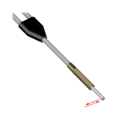 Glass Fiber, Diffuse Mode 2.29 dia. Bundle, Stainless Steel Sheathing, 0.91 m long, 5/16x24 Thread with 25.4 long Probe, Side Exit sensing