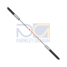 Glass Fiber, Opposed Mode 1.17 dia. Bundle, PVC over Moncoil Sheathing, 0.91 m long, 25.4 long Sensing Probe