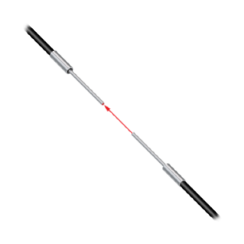 Glass Fiber, Opposed Mode 1.17 dia. Bundle, PVC over Moncoil Sheathing, 0.91 m long, 25.4 long Sensing Probe