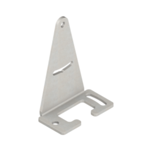 Bracket: Stainless Steel Right-Angle, 14-ga Stainless Steel, Clearance for M4 (no 8) Hardware, +/- 12 Degree Tilt Adjustment