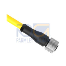 Cordset: Single Ended M12, 12-pin Straight Female, 4.57 m 12x24 Yellow PVC Jacket, Nickel-Plated Brass Coupling Nut