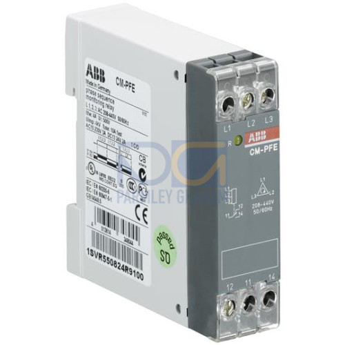 Phase Failure and Phase sequence relay 1c/o, 3x 208-440VAC input voltage
