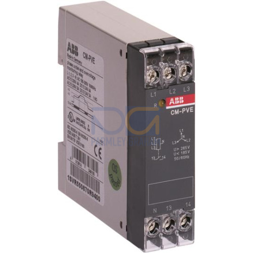 Phase Failure, Over and undervoltage relay 1n/o, 3x 320-460VAC input voltage