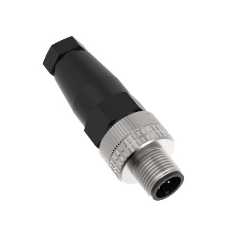 Field Wireable Male M12, 5-pin, Non-Shielded, IP67, Plastic, Straight Connector, Field Adapter