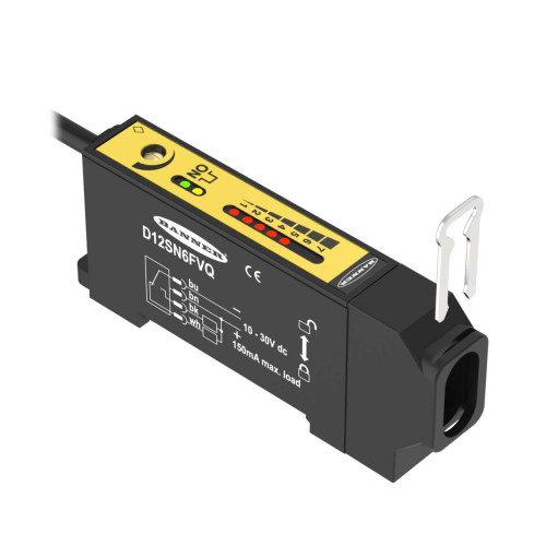 D12 Series: Glass Fiber Optic, Range: Depends on Fiber, Input: 10-30 V dc, Output: Complementary NPN, 150 (6 in) M8 Pigtail QD