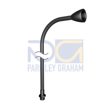 Flexible Mounting Arm - Length 18 in, Black Vinyl-Coated Steel, Base Mount: 1/2-14 NPSM HEX, M30 x 1.5