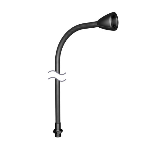 Flexible Mounting Arm - Length 18 in, Black Vinyl-Coated Steel, Base Mount: 1/2-14 NPSM HEX, M30 x 1.5