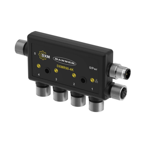DXMR90 IO-Link Master/Controller, Power: 18-30 V dc, Female M12 (D-Code Ethernet), IP67, IP68, Ethernet IP, Modbus TCP, and Profinet