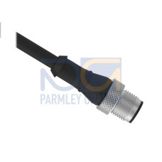 Cordset: Single Ended M12, 5-pin Straight Male, 2.04 m 5x22 Black PVC Jacket, Nickel-Plated Brass Coupling Nut
