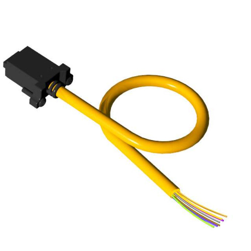 Cordset: Single Ended LS-Custom, 12-pin Straight Female, 8 m 8x22 Yellow PVC Jacket, PVC Black
