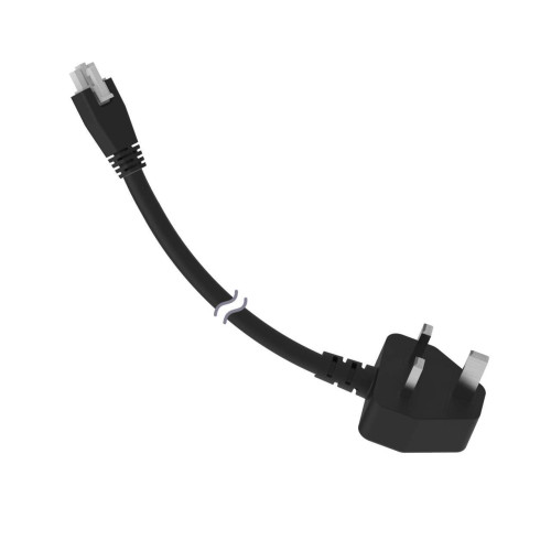Cordset: Double Ended Molex to AC Plug, 3-pin Straight Female, 3-pin Right-Angle Male, 3.05 m 3x18 Black PVC Jacket, PVC Black