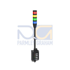 Andon Tower Light Assembly: 4-Color, Voltage: 18-30 V dc, Colors: Blue Green Yellow Red, 5-pin M12 Integral QD, 4-Touch Control Module, 600 SOP