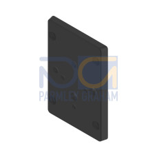VE Series Mounting Plate, 4 x 3.3, 2 x M8 X 1.25, 3 x 10-32, and 2 x 1/4-20 Mounting Holes