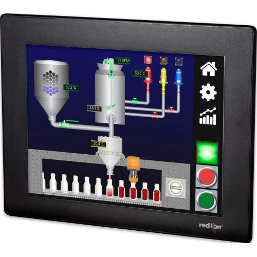 10.4" HMI with 4 Serial, 2 Ethernet, 2 USB Host, USB Device, Web server and Data Logging