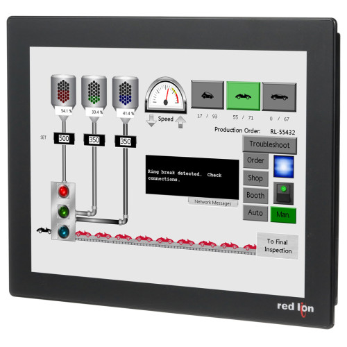 15" HMI with 4 Serial, 2 Ethernet, 2 USB Host, USB Device, Web server and Data Logging