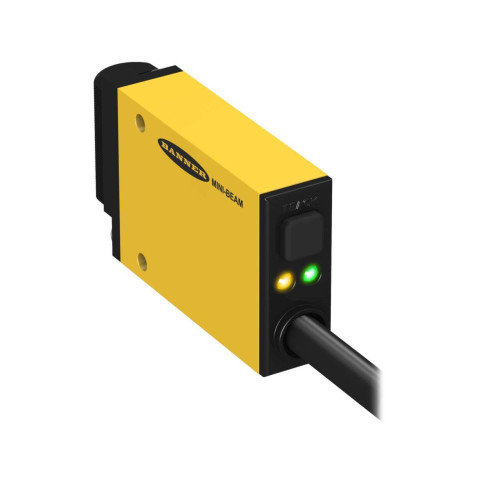 MINI-BEAM EXPERT: Vsbl. White Plastic Fiber Optic, Range: Depends on Fiber, Input: 10-30 V dc, Output: Bipolar: 1 NPN, 1 PNP, 2 m (6.5 ft) Cable