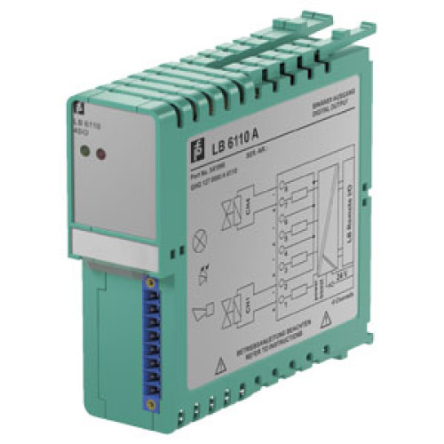 Series LB; Digital Output; Ex ia; 24V5 370R; max. current 37mA; Inst.in Zone 2/ Zone 22; occupies 2 slots; 4 channels; Line fault detection (LFD)