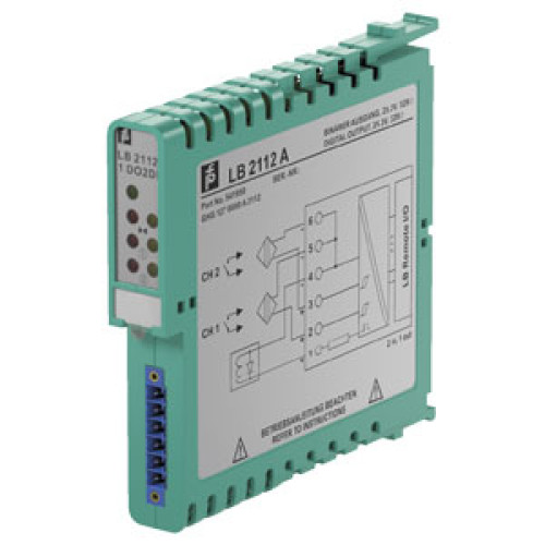 Series LB; Digital Output; Ex ia; for solenoids, Inp. for pos. Feedback; Inst.in Zone 2/ Zone 22; occupies 1 slot; 1 output, 2 digital inputs; Line fault detection (LFD); 26V7 509R