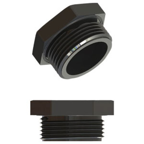 Plastic stopping plug Ex e certified, black; Ex II 2 G, Ex eb IIC Gb; Ex II 2 D, Ex tb IIIC Db; Thread: metric M32; Material: polyamide; Thread length: 15mm; Seal: chloroprene; Contains:; 20x stoppin