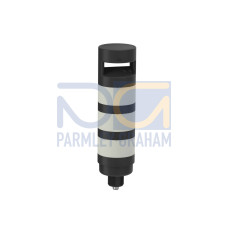 TL70 Tower Light, Black Housing: 3-Color Loud Audible Indicator, Voltage: 12-30 V dc, Environmental Rating: IP65, Input: Bimodal, Colors: Green Yellow Red, 8-pin M12 Integral QD
