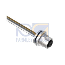 Receptacle 5-pin Female, 5x22 PVC 1 m Length, Rear Mount PG9 w/ Locknut