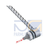 Glass Fiber, Opposed Mode 1. dia. Bundle, M4 Threaded Right-Angle With M2.5 Tip, Stainless Sheathing 2 m Long, Terminated For Plastic Fiber Sensors, Vantage Line