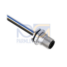 Receptacle 4-pin Male, 4x22 PVC 2 m Length, Rear Mount PG9 w/ Locknut