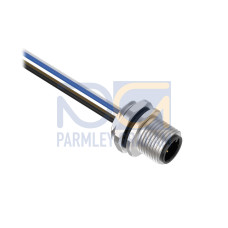 Receptacle 4-pin Male, 4x22 PVC 1 m Length, Front Mount PG9 w/ Locknut