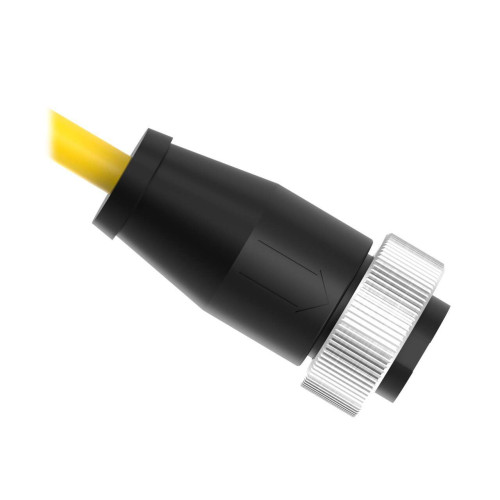 Cordset: Single Ended 1 in (Mini B), 8-pin Straight Female, 4.57 m 8x20 Yellow PVC Jacket, Nickel-Plated Brass Coupling Nut