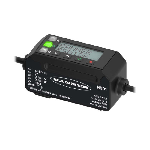 RSD Series Remote Display, Single Sensor Support, Output: Depends on Sensor, 150 (6 in) 5-pin M12 PVC Pigtail