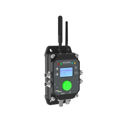DXM1200 Industrial Controller: Multihop Radio 2.4 GHz, Power: 12-30 V dc, IP67, Ethernet IP, Modbus TCP, Modbus RTU Client, Profinet, Female M12 (D-Code Ethernet)