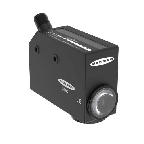 R55 Color Mark: Convergent w/ White LED, Perpendicular Focal Point: 10, Input: 10-30 V dc, Outputs: Bipolar NPN/PNP, Analog 0-10 mA, M12 Integral QD