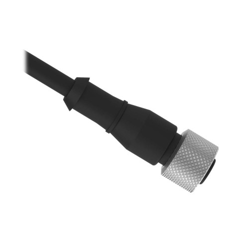 Cordset: Single Ended M12, 4-pin Straight Female, 1 m 4x22 Black PVC Jacket, Nickel-Plated Brass Coupling Nut