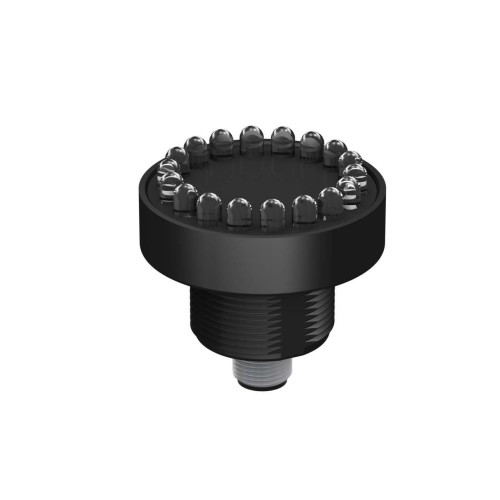 K50 Series EZ-LIGHT Daylight Visible 3-Color Indicator, Voltage: 15-30 V dc, Housing: Polycarbonate, IP67, Input: PNP, Colors: Green Red Blue, 4-pin M12 Integral QD