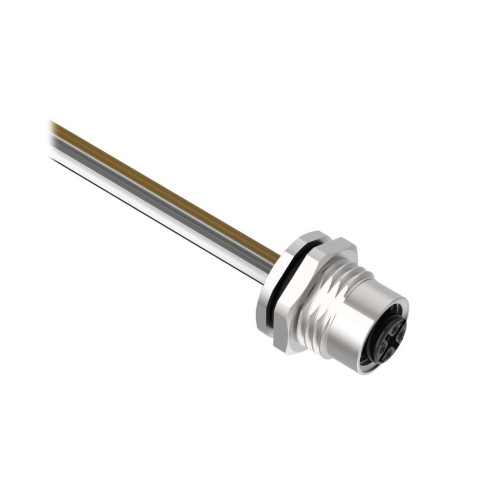 Receptacle 5-pin Female, 5x22 PVC 2 m Length, Rear Mount PG9 w/ Locknut