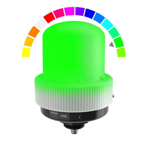 K100 Pro Indicator: RGB Beacon, 12-48 V dc, Polycarbonate, IP66, IP69K, Multicolor, 5-pin M12 Integral QD
