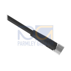 Cordset: Single Ended M8, 3-pin Straight Female, 4.04 m 3x24 Black PVC Jacket, Nickel-Plated Brass Coupling Nut