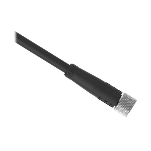 Cordset: Single Ended M8, 3-pin Straight Female, 4.04 m 3x24 Black PVC Jacket, Nickel-Plated Brass Coupling Nut