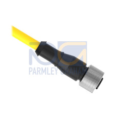 Cordset: Single Ended M12, 5-pin Straight Female, 7.62 m 5x22 Yellow PVC Jacket, Nickel-Plated Brass Coupling Nut