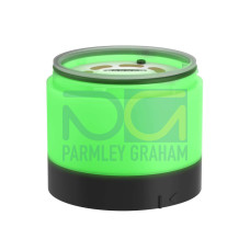 TL70 Basic Light Module, Color: Green, Voltage: 12-30 V dc, Environmental Rating: IP65, Steady On/Flashing, Black Housing