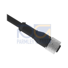 Cordset: Single Ended M12, 12-pin Straight Female, 2 m (6.56 ft) 12x24 Black PVC Jacket, TPU Black, Nickel-Plated Brass Coupling Nut