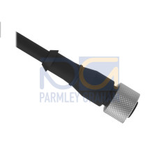 Cordset: Single Ended M12, 6-pin Straight Female, 9.14 m 6x24 Black PVC Jacket, Nickel-Plated Brass Coupling Nut