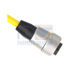 Cordset: Single Ended 7/8 in, 5-pin Straight Female Connector, 7.62 m (24.99 ft) Yellow PVC Jacket, Nickel-Plated Brass Coupling Nut
