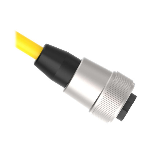 Cordset: Single Ended 7/8 in, 5-pin Straight Female Connector, 7.62 m (24.99 ft) Yellow PVC Jacket, Nickel-Plated Brass Coupling Nut