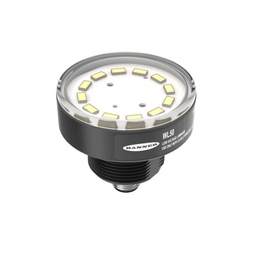 WL50-3 Work Light, PWM Dimming, Voltage: 12-30 V dc, IP65/67/69K, Color: Daylight White: 5K, M30 Threaded Base, 4-pin M12 Integral QD