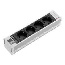 DK PSM Plus socket module, CEE 7/3 (type F), 4-way, black