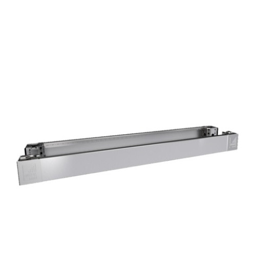VX plinth with trim panel, front/rear, H: 100 mm, for W: 1200mm, stainless steel