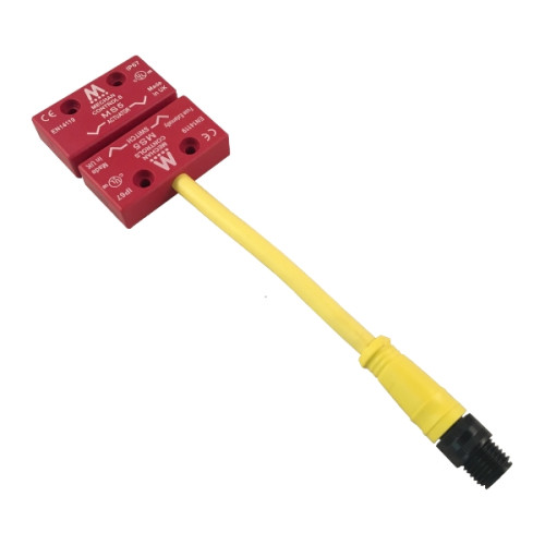 Plastic, 2 Safety, 1 Auxiliary, 24VDC, 6-PIN M12 Leaded Connector (No Cable)