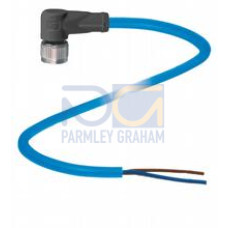 Female cordset single-ended M12 angled A-coded, 2-pin, PUR cable blue, NAMUR